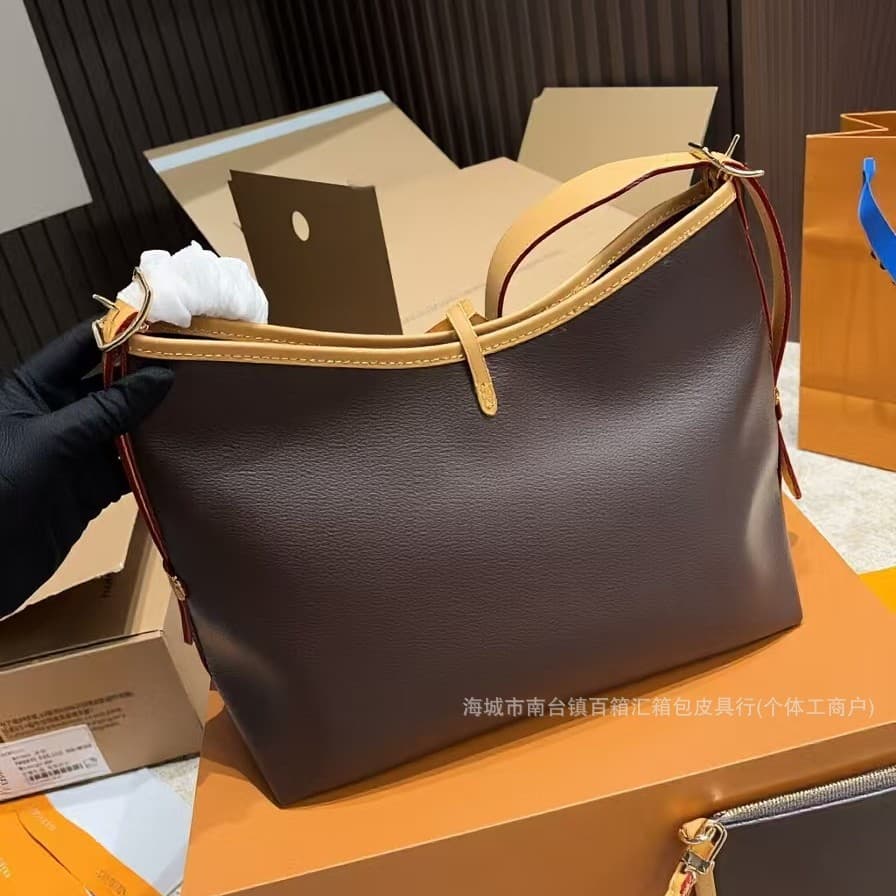 Lujia chip version mother-in-law bag Carryo L genuine leather women's bag shoulder crossbody bag carryall V tote