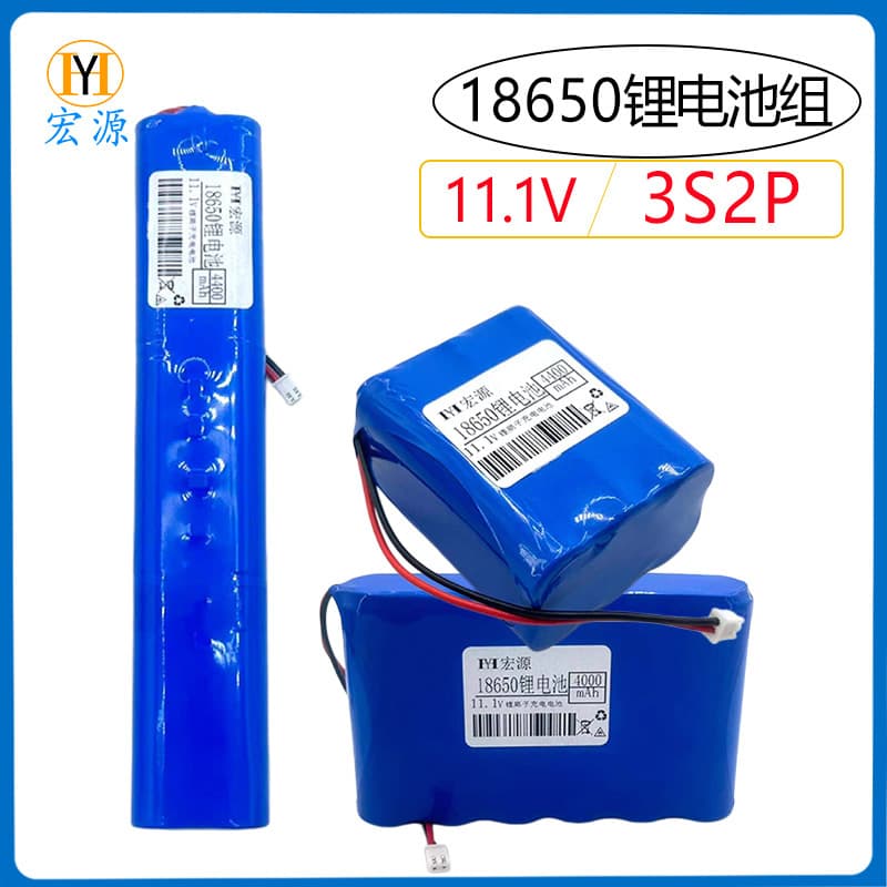 18650 Lithium Battery Pack 11.1V 3S2P High Capacity Rechargeable Li-ion Battery for Security Monitoring Lighting