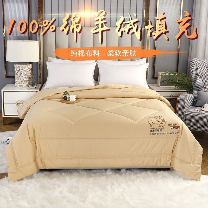Cashmere Quilt, Lamb Wool Quilt, High-grade Pure Wool Duvet Thickened Warm Duvet Inner for Student Dormitory Winter Cross-border