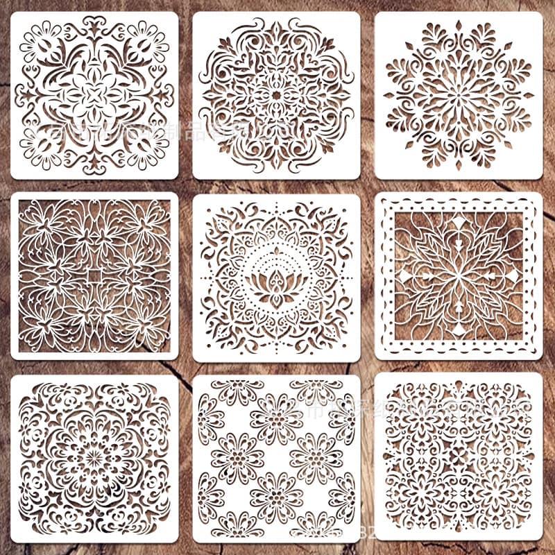 Amazon Cross-border Mandala Hollow Painting Template Square Auxiliary Painting Wall Painting Spray