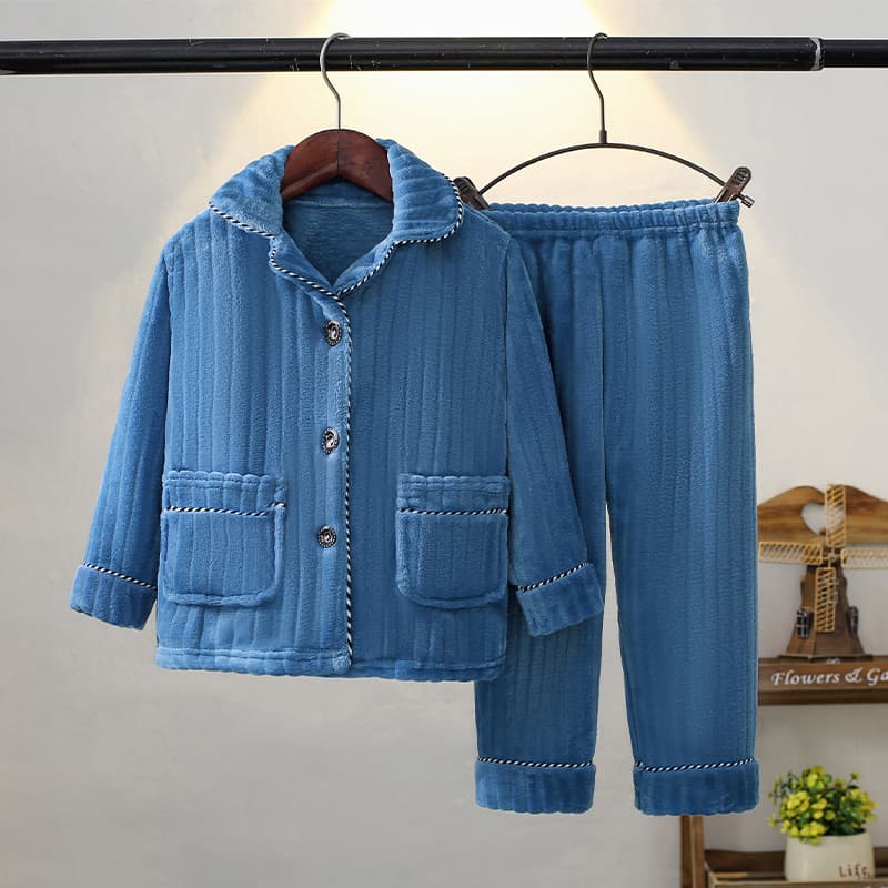 Autumn and winter children's coral velvet pajamas, flannel home clothes suits, boys, girls, girls, babies, children, thickened