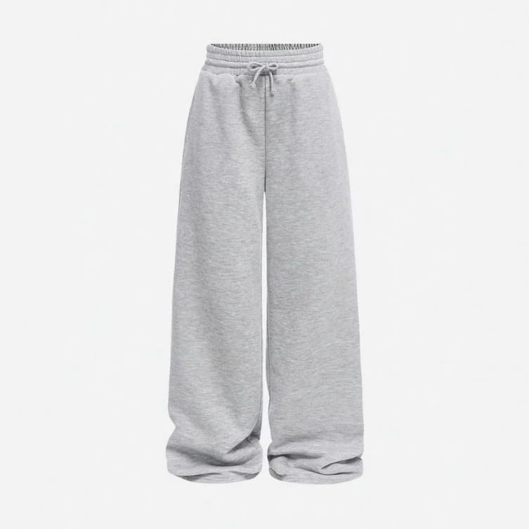 2025 loose straight casual pants for men and women, same style solid color simple drape high waist sports sweatpants cross-border wholesale