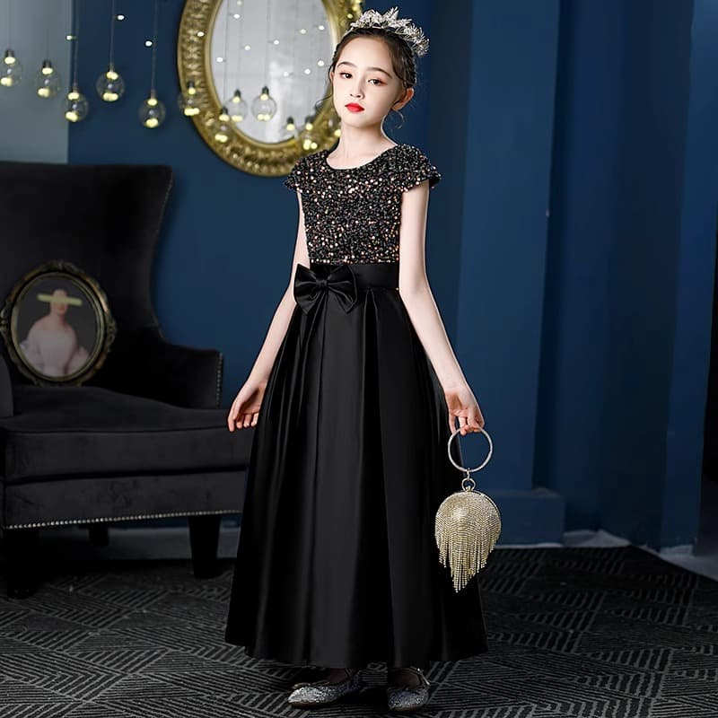 Children's Dress 2026 Summer New Fairy Sleeveless Sequin Simple Flower Girl Piano Show Piano Performance Costume