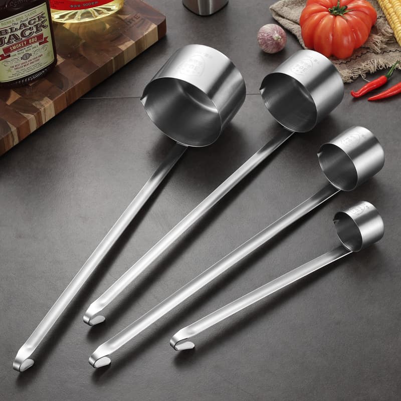 Wine Dipper 304 Stainless Steel Funnel Oil Scoop Various Diameters Oil Funnel Wine Dipper Alcohol Ladle Long Handle