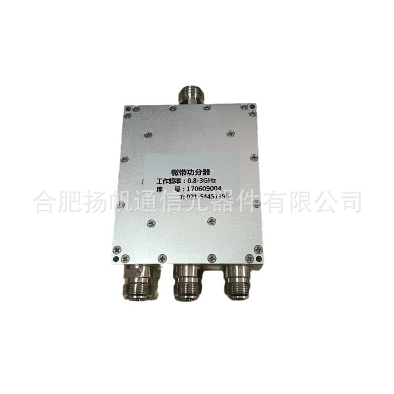 800-3000MHz 20W 5.8dB Insertion Loss Low VSWR 3-way Power Divider N Female Interface