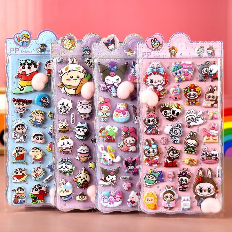 New Cartoon Glow-In-The-Dark Soft and Cute Pinchable Butt Stickers for Children to Relieve Stress, 3D Bubble Stickers for Phone Case Decoration