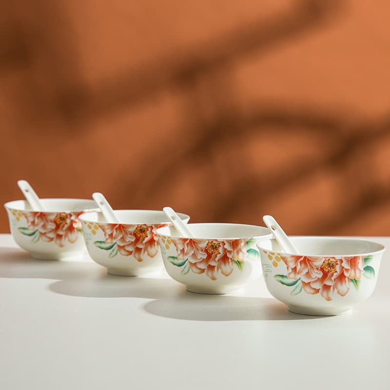 Beautiful as Promised Ceramic Bowl Plate Spoon Set Opening Event Gift Gift Box Ceramic Bowl Dish Dinnerware Set