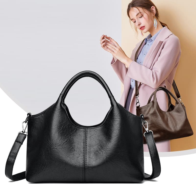 Cross-Border 2026 New Model Single-Shoulder Crossbody Women's Bag, Large Capacity Tote Bag, Soft Leather Handbag, Mom's Basket Bag