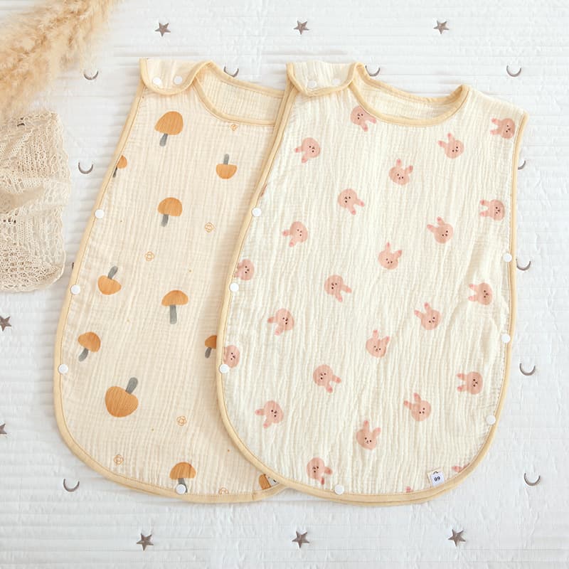 Four-layer Children's Gauze Sleeping Bag, Baby Anti-kick Quilt, Sleeveless Vest-style Sleeping Bag, Summer Thin Korean-style Wrinkled Fabric