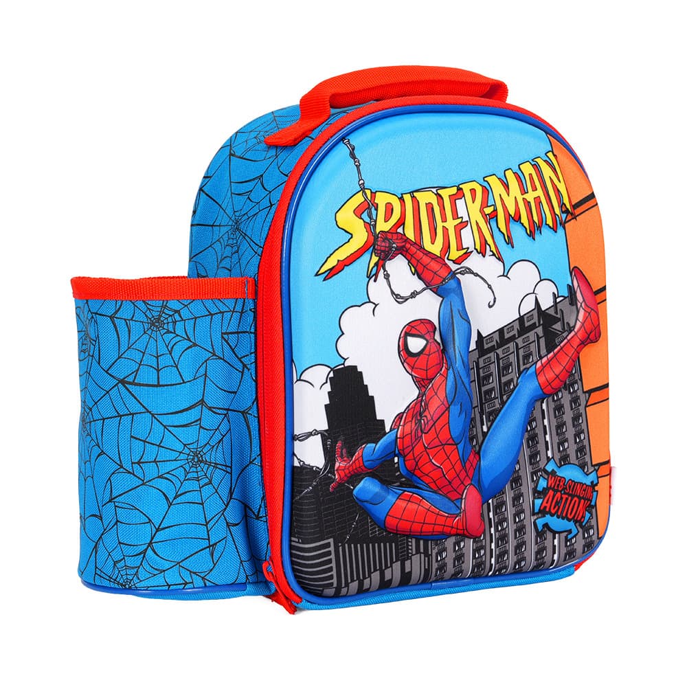 EVA Printed Spider-Man Student Lunch Bag, Spider-Man Kids 3D Stereoscopic Hard Shell Picnic Bag Portable Cooler Bag