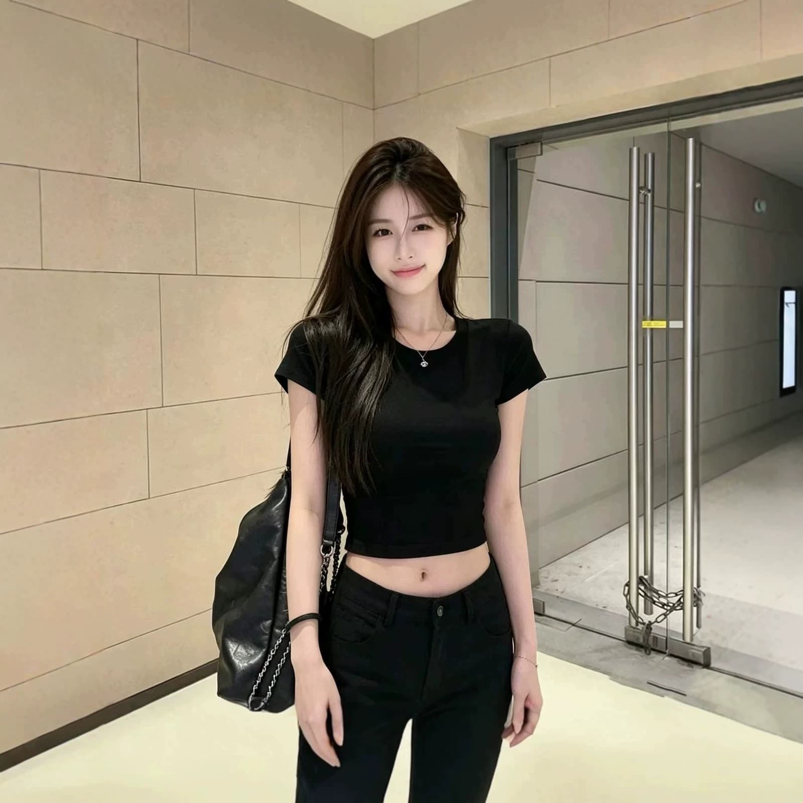 Pure Desire Tight Crop Top T-Shirt for Women, Short Sleeve American Slim Fit High Waist Solid Color Belly Button Top