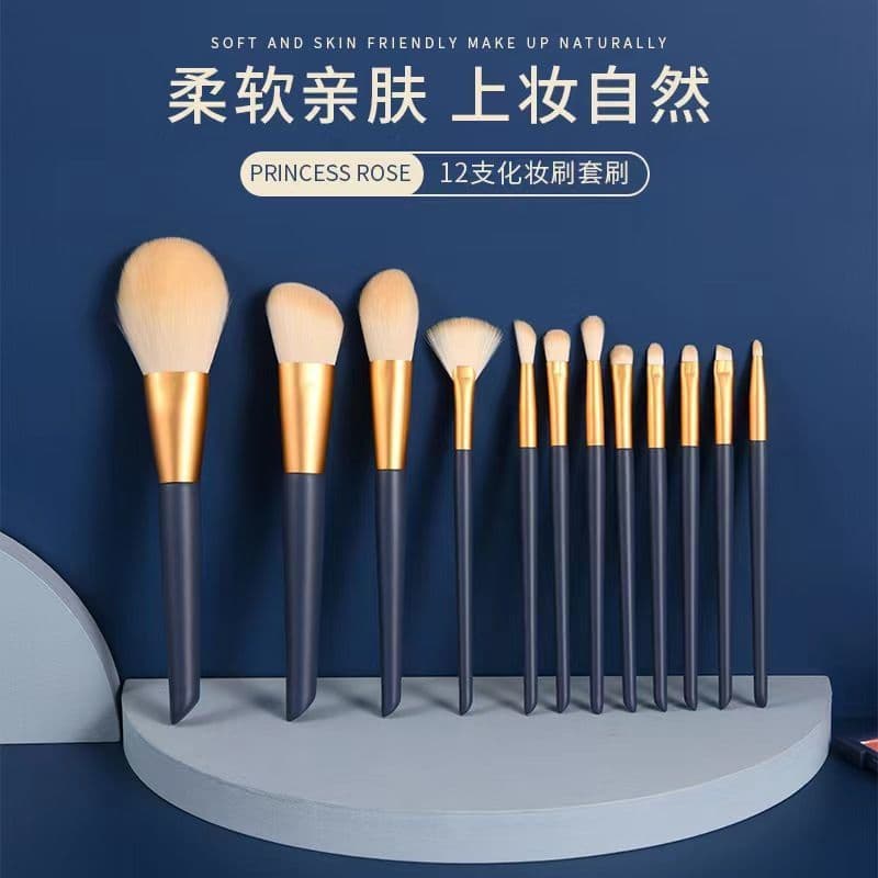 12-Piece Star Motion Makeup Brush Set, Soft Bristles, Full Set Eyeshadow Blush Brushes for Beginners, Same Style as Ermupu, Makeup Tools