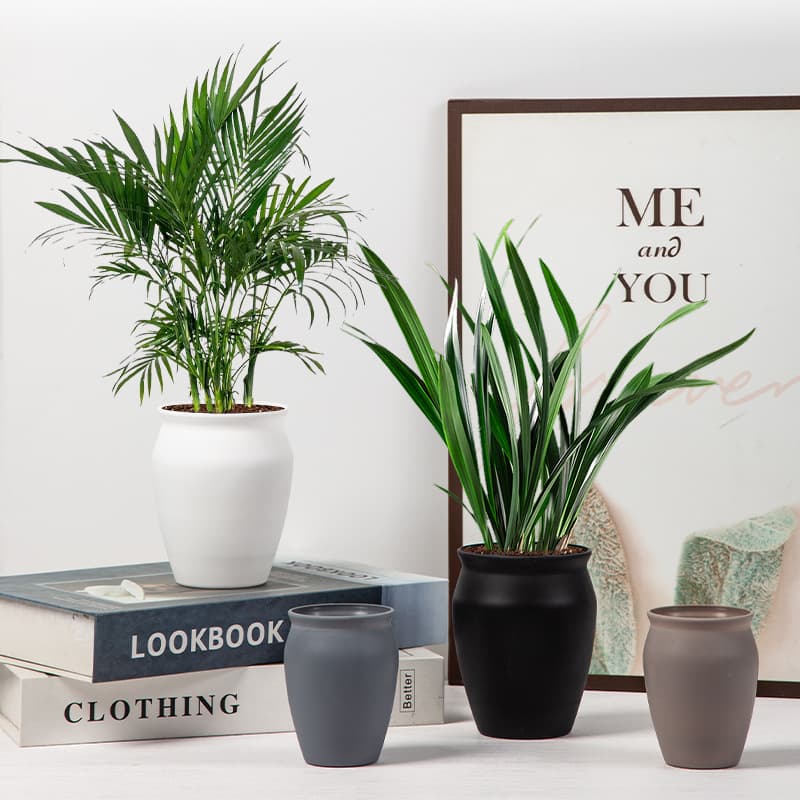 Small plastic flower pot imitation ceramic succulents cactus creative mini flower pot desktop decorative vase