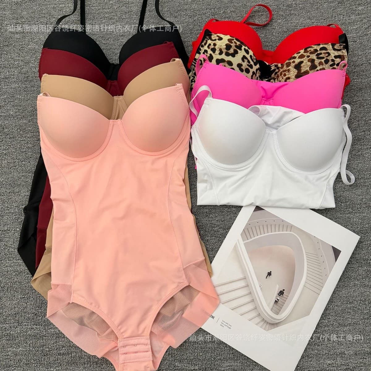 Cross-border Europe and America Outerwear Innerwear Shapewear Bodysuit with Bra Bust Support Waist Shaper Tummy Control Body Shaper