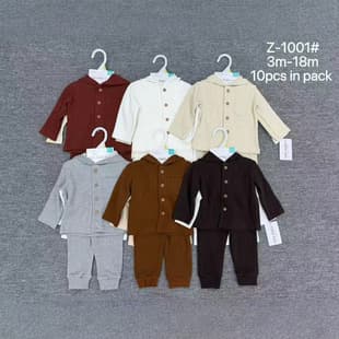 Wholesale Boys Spring/Autumn Hooded 3-Piece Set Includes T-Shirt + Jacket + Pants 3-18 Months Baby Set