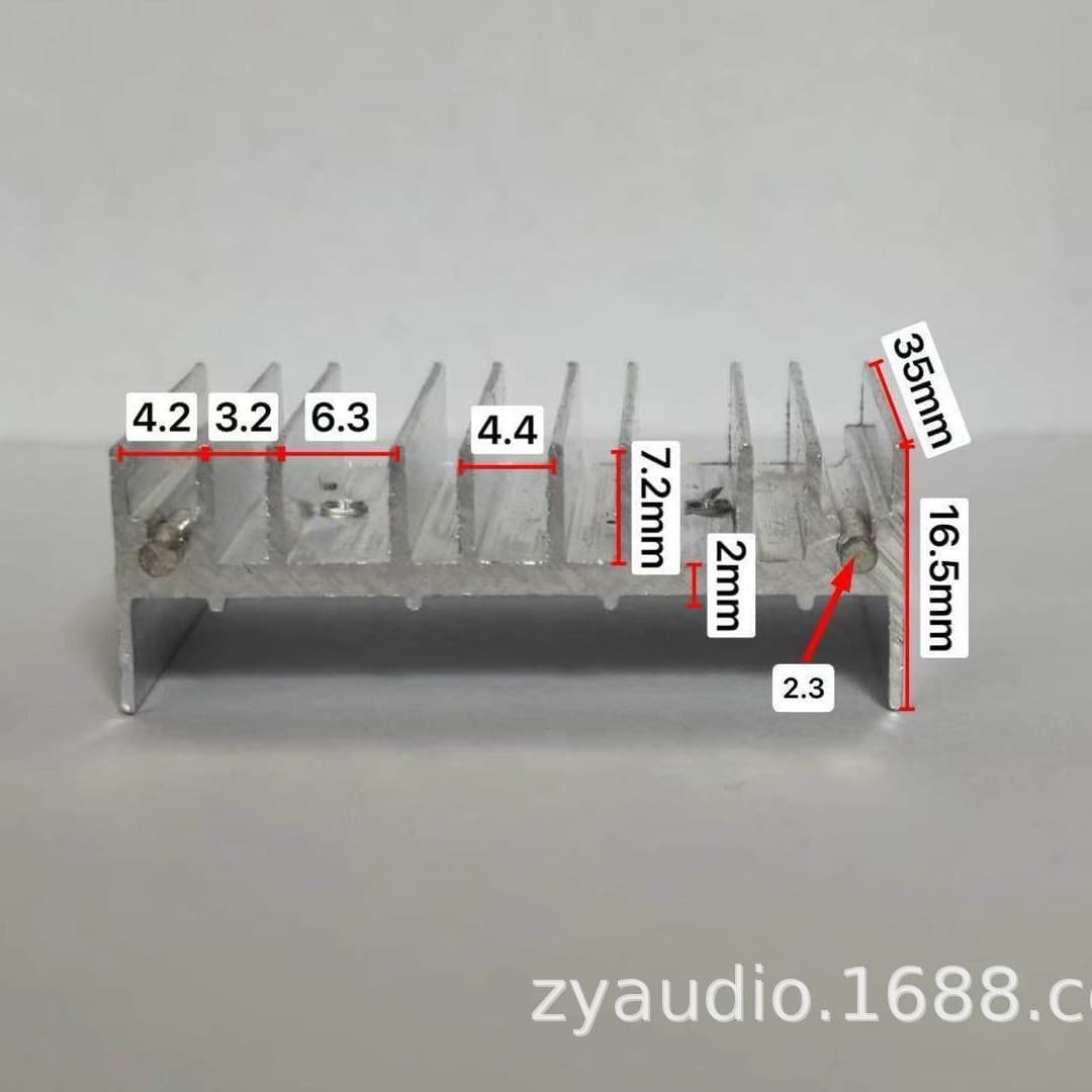 Direct from manufacturer, heat sink aluminum profile heat dissipator for transistors, MOSFETs, electronic heat sinks.