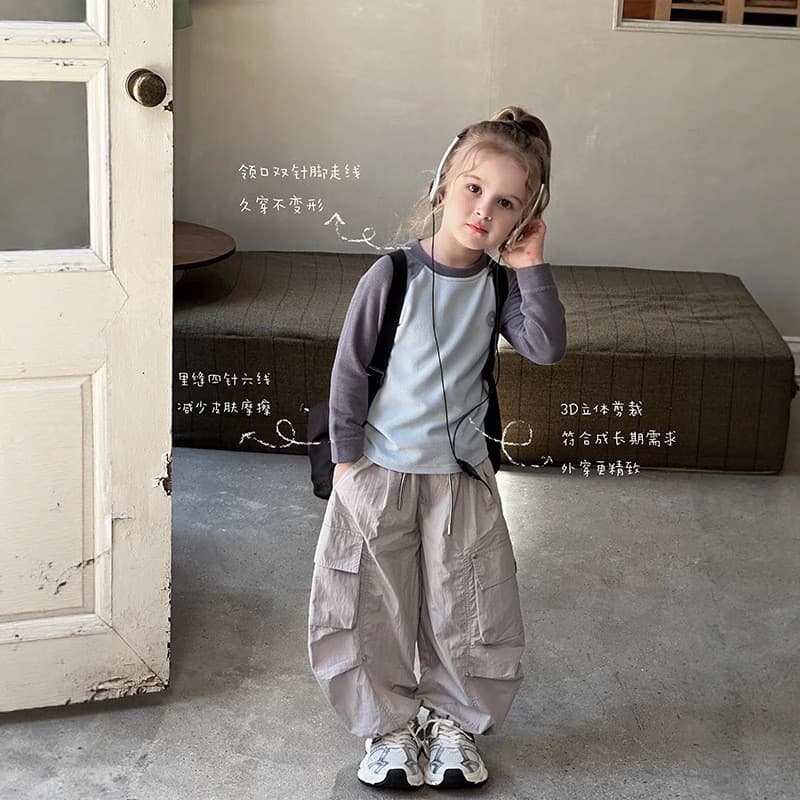 Anmeiya Little Milk Skin Single Top Long Sleeve Knitted Sweater Children's Loungewear Top Boys Girls Warm Upper Garment