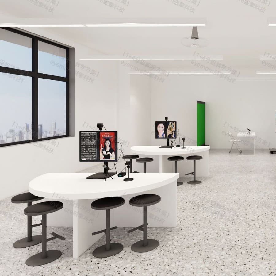 E-commerce Live Streaming Training Room Group Teaching Solution: Flexible Layout for School Media Majors and Virtual Studio Setup