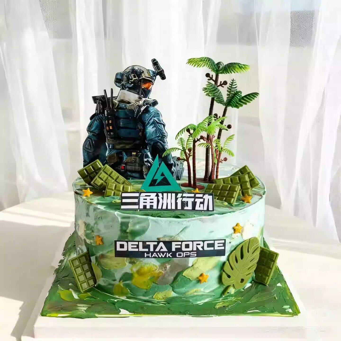 Delta Force Birthday Cake Decoration Insert Cartoon Game Boy Men's Baking Dress-Up Insert Decoration