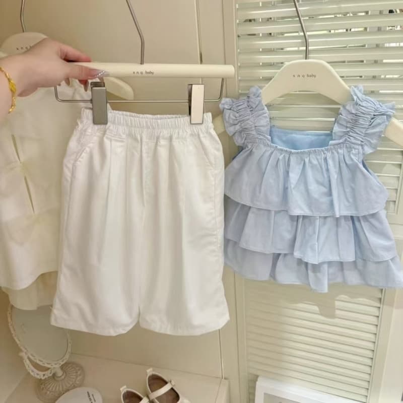 2025 Girls' Fashion Hot Suits Children's Summer Clothes Summer New Style 2025 Western Style Suspenders Sweet Two-piece Set