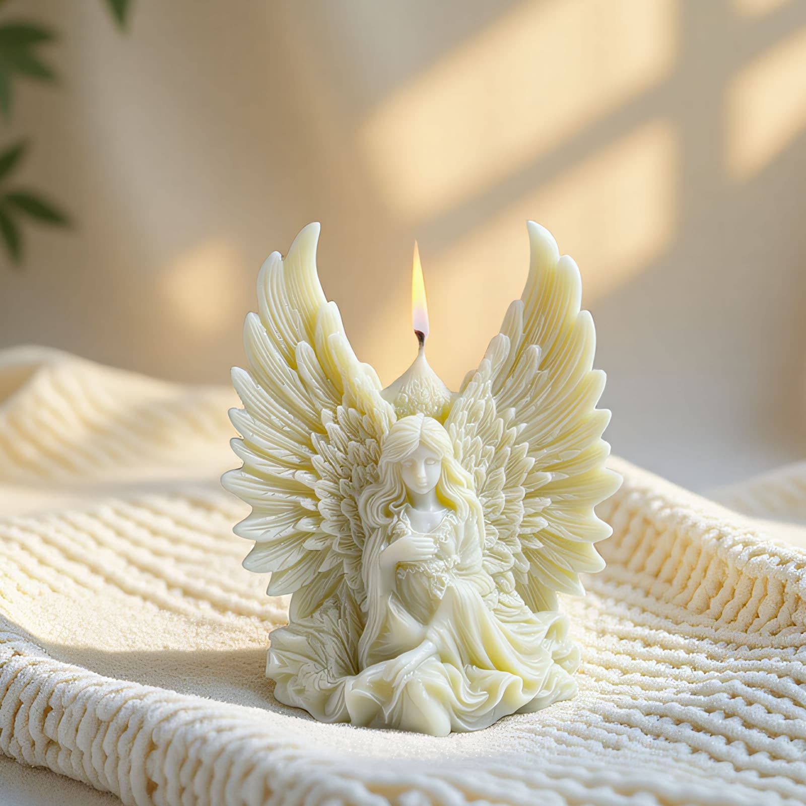 Wenxin Angel Wings Scented Candle Silicone Mold DIY 3D Angel Candle Exquisite Feather Handmade Ornament