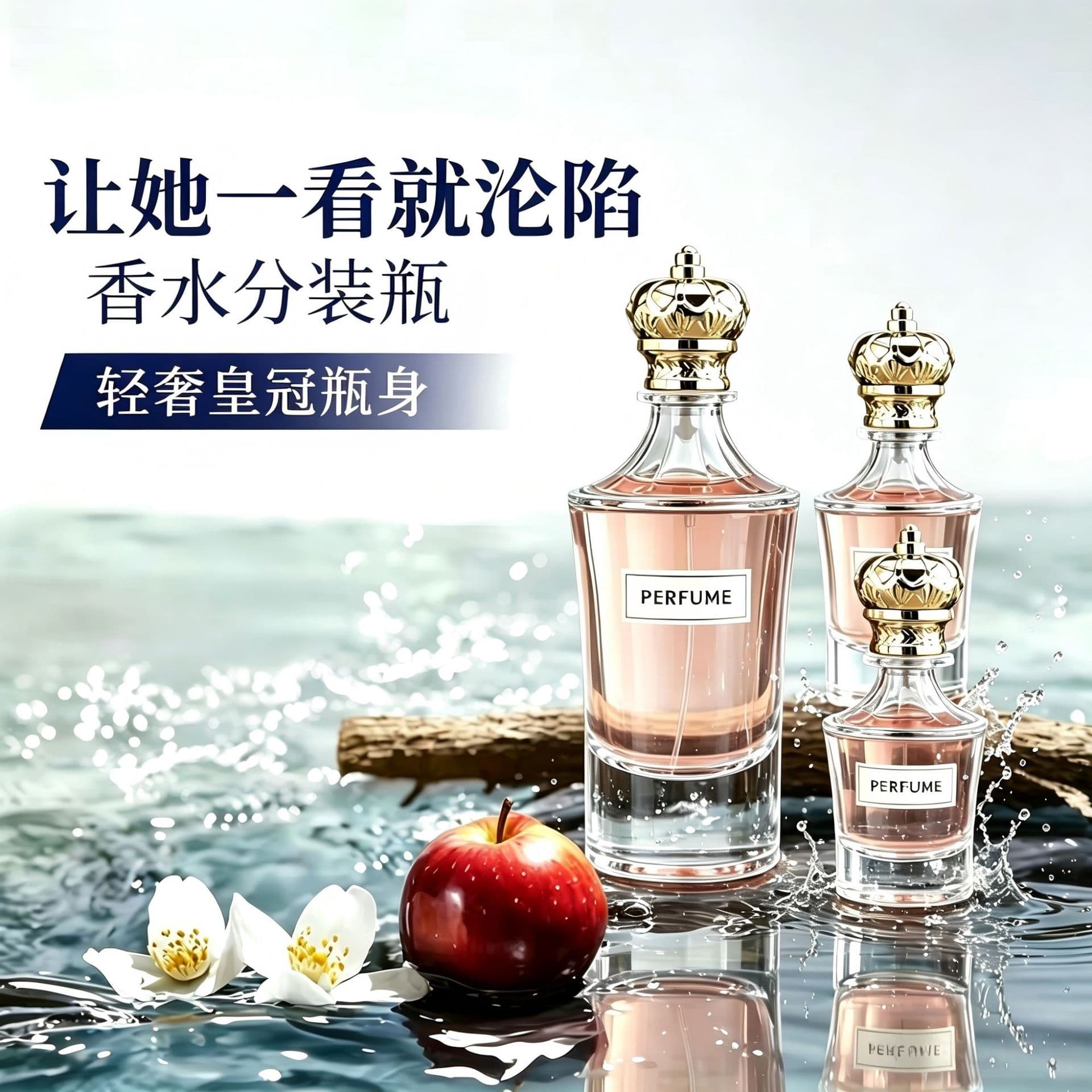 Crown 15mm Neck Glass Perfume Bottle Fine Mist Spray Perfume Refillable Bottle Empty Bottle Premium Glass Bottle In Stock Set