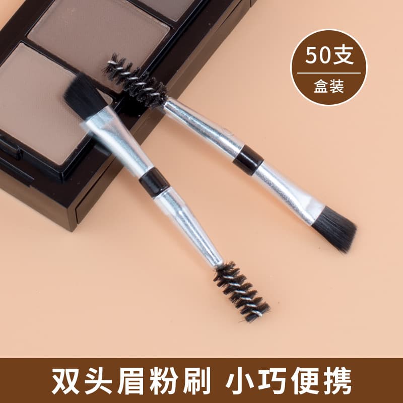 Dual-Ended Eyeshadow Brush and Eyebrow Powder Brush, Angled Eyebrow Brush, Eyebrow Sponge, Portable Makeup Brush, Eyelash Brush, Concealer Stick