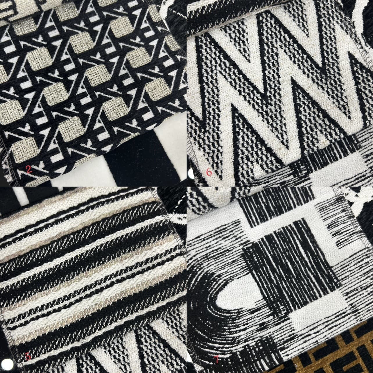 145cm Width Black White Geometric Pattern Pillow Fabric Modern Minimalist Black White Curtain Soft Furnishing Material