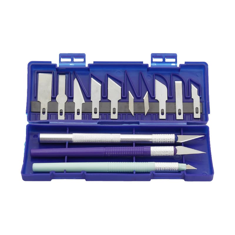 Journal Craft Knife Set 13-Piece Paper Cutting and Eraser Stamp Carving Tool with Replaceable Blades DIY Knife Kit