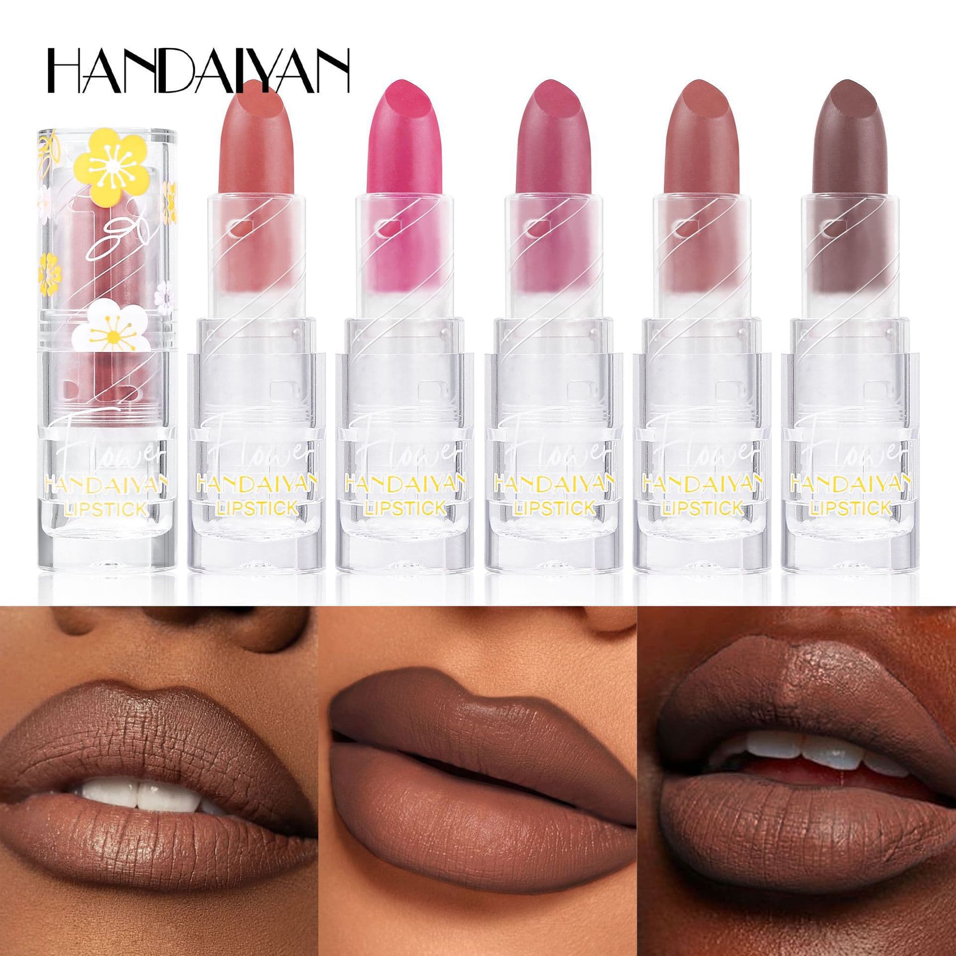 Cross-border 12-color Matte Lipstick Handaiyan Soft Matte Waterproof Long-lasting Moisturizing Lipstick