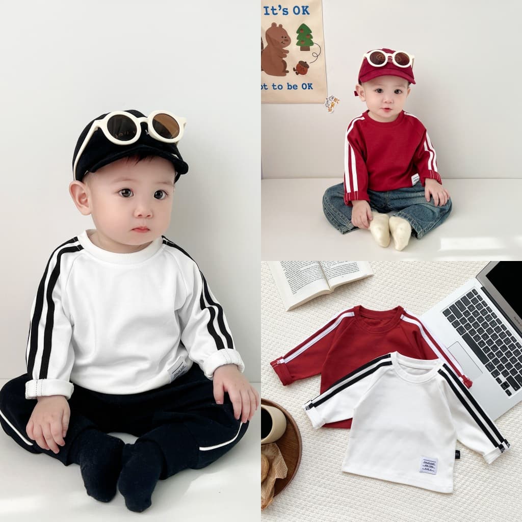 Spring Autumn Long Sleeve Children's Base Shirt Boys Girls Babies Trendy Top Cotton Moisture Wicking Round Neck T-Shirt