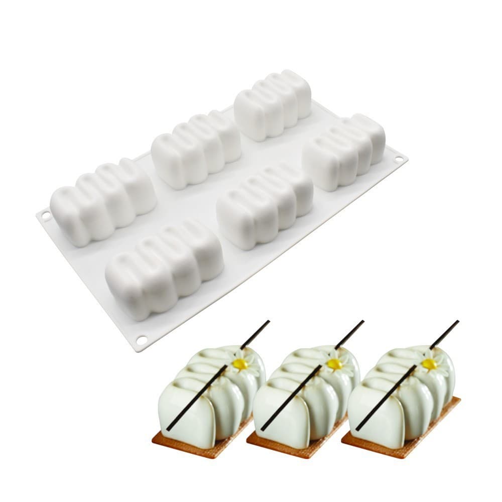 6-Caterpillar Mousse Cake Mold DIY French Dessert Silicone Chocolate Mold Jelly Pudding Panna Cotta Mold