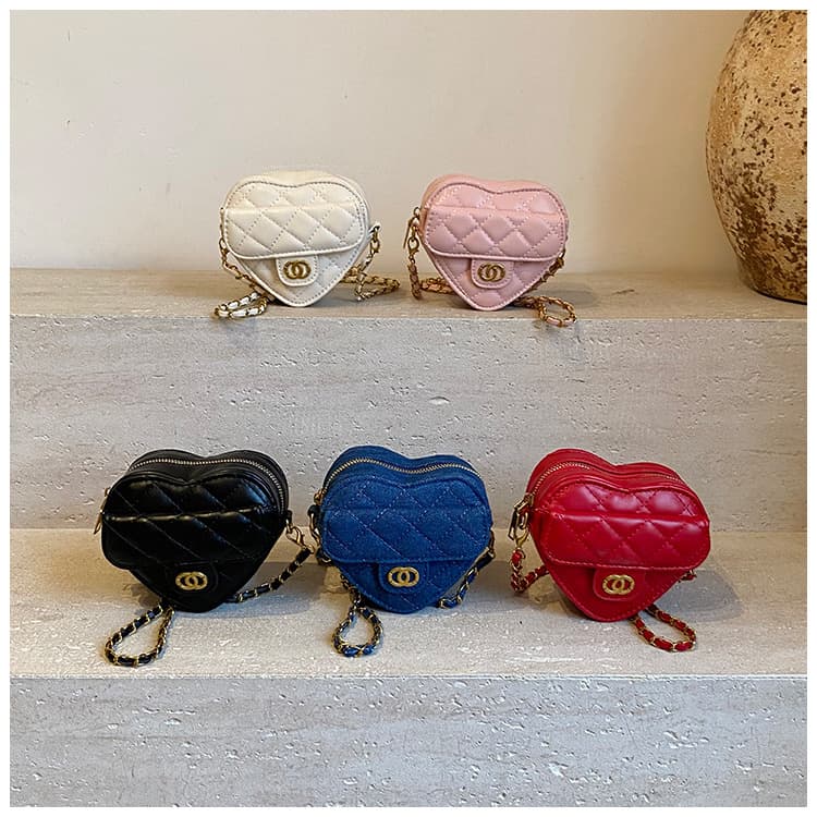 2025 New Heart-Shaped Mini Chain Bag, High-End Embroidered Crossbody Bag for Women, Lipstick Bag