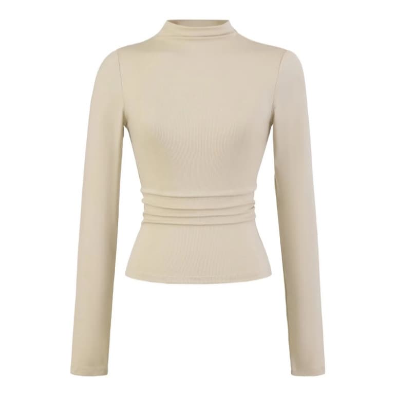 Tencel Turtleneck Long Sleeve T-Shirt Women 2025 Fall New American Style Hot Girl Solid Color Slim Fit Basic Stretch Base Layer Top