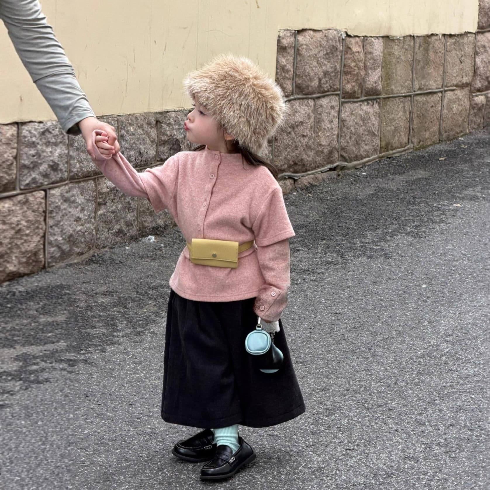 Bora Korean Purchasing Children's Wear Girls' Winter New Collection Fashionable Knit Two-piece Baby Girl Versatile Warm Underwear