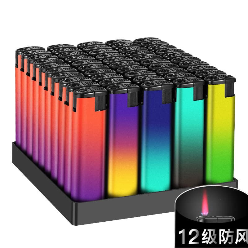 Factory Wholesale Thickened Explosion-Proof Windproof Lighter Household Refillable Disposable Lighter Wholesale Supermarket Customization