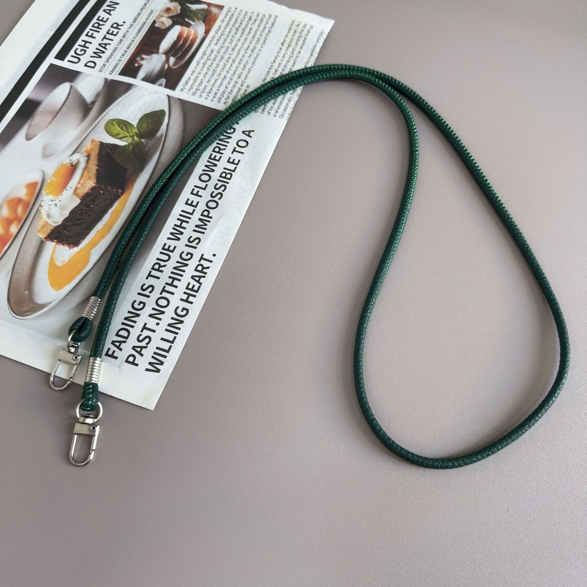 Handmade Round Leather Strap with Pebble Grain for Crossbody Bags, Phone Case DIY, Men's and Women's Rope, Water Bottle Strap