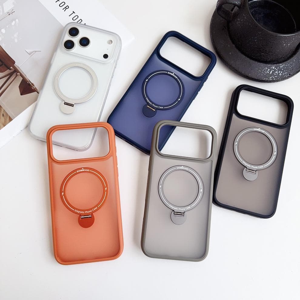 Compatible with iPhone 17 Pro Max Case Rotating Stand Magnetic Skin-Friendly Matte Anti-Drop Protective Cover for Apple 16