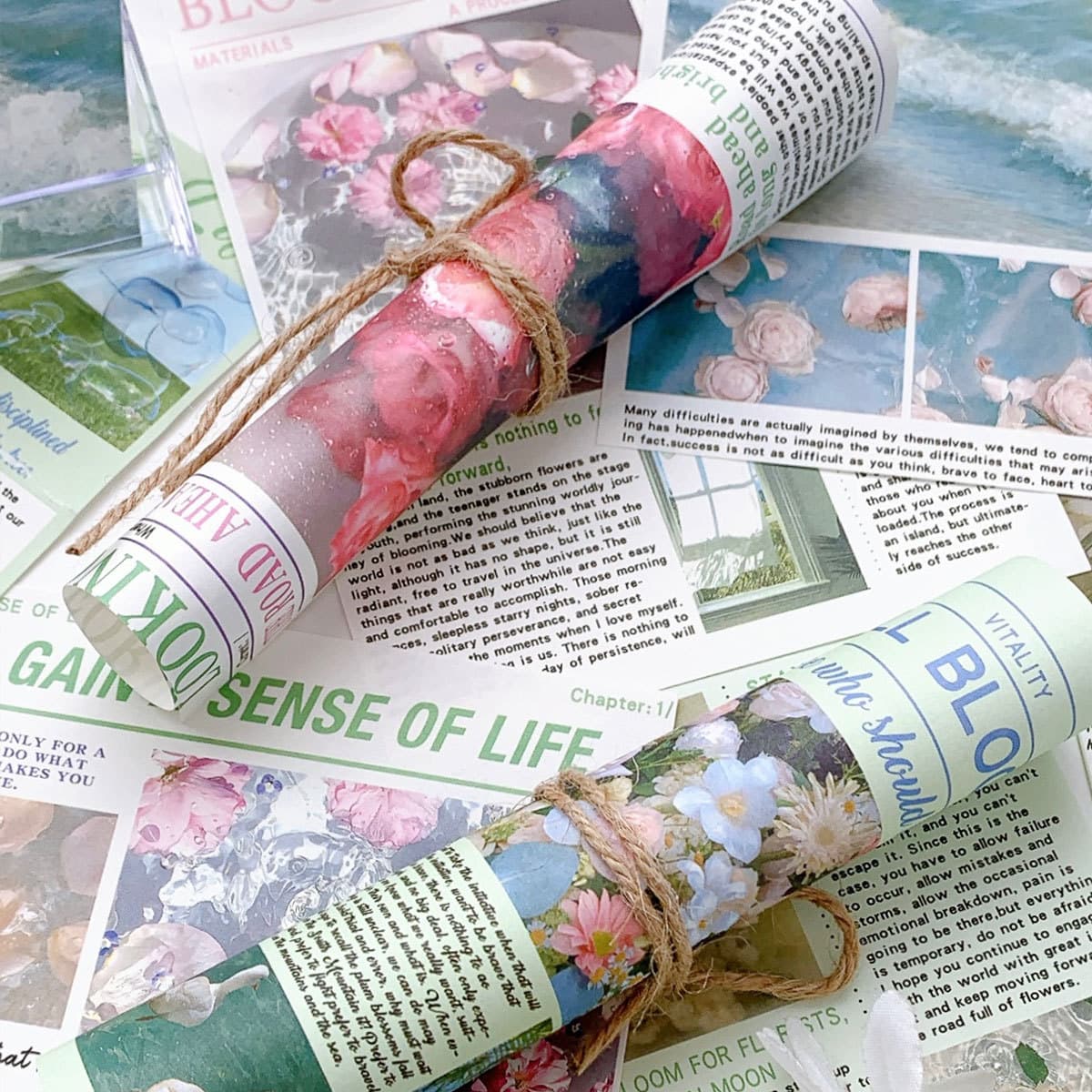 INS-style non-stick scenic literary student newspaper wall stickers, hand account DIY decorative material paper, 50 sheets tearable