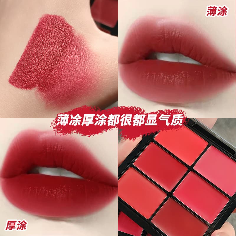Six-Color Lip Palette Concealer Cream for Covering Spots, Acne Scars, Dark Circles, Redness, Highlighter Concealer for Natural Makeup and Moisturizing