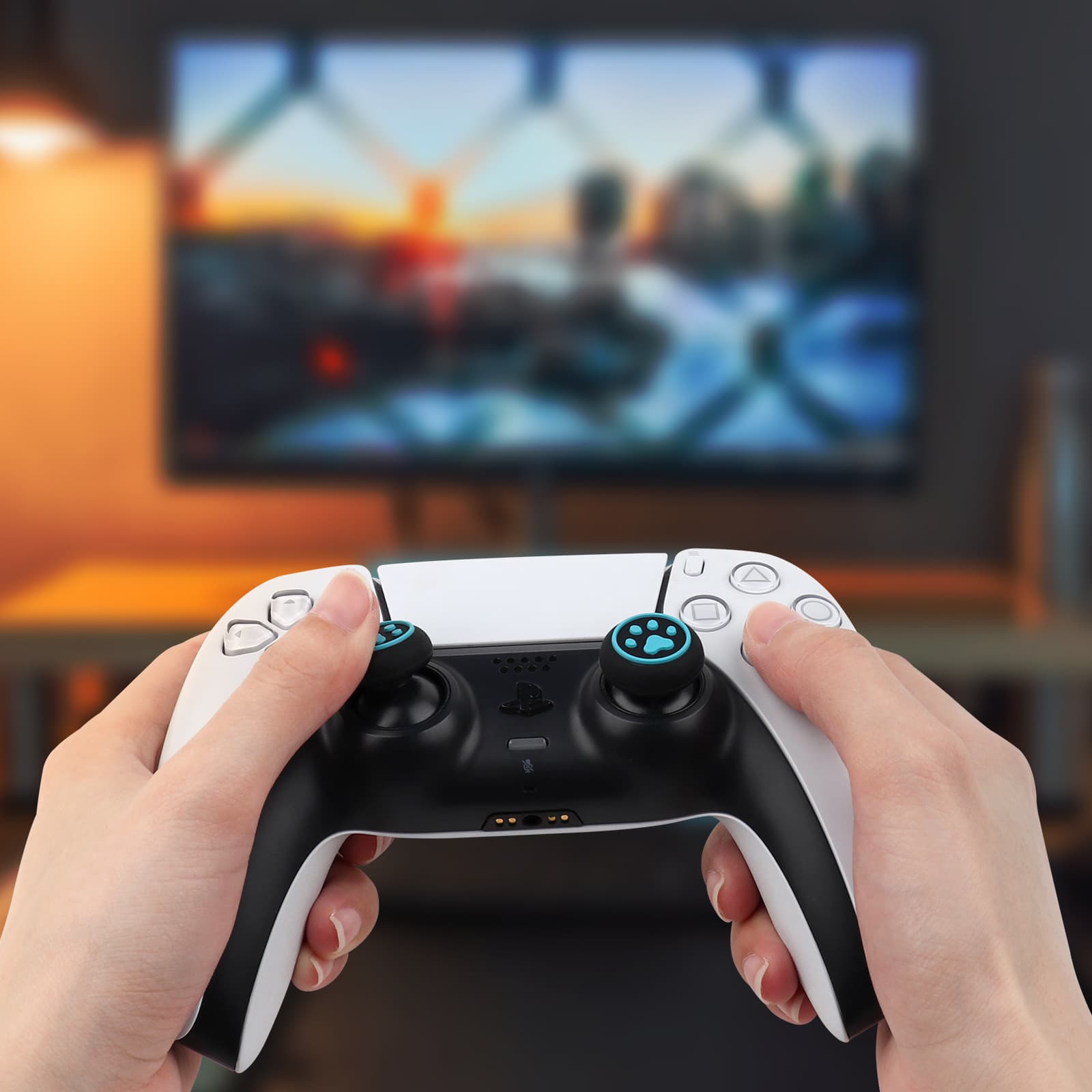 PS5/PS4/Switch 2 Game Controller Joystick Grip Covers Xbox One Silicone Caps XSX Cat Paw Raised 6-Pack