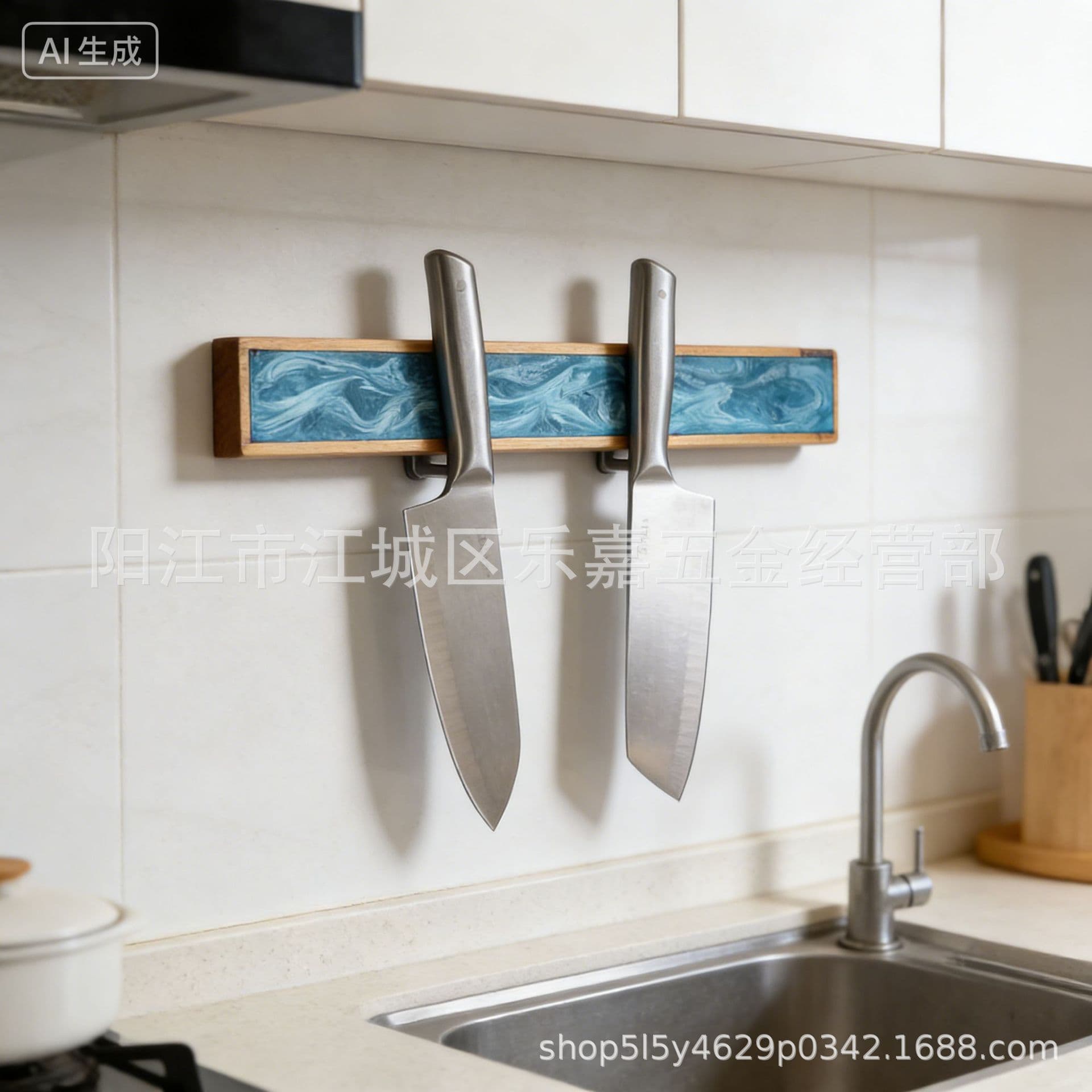 Magnetic Resin Wall-Mounted Knife Strip, Home Magnetic Knife Holder, Magnetic Knife Tool Storage Rack for Cross-Border