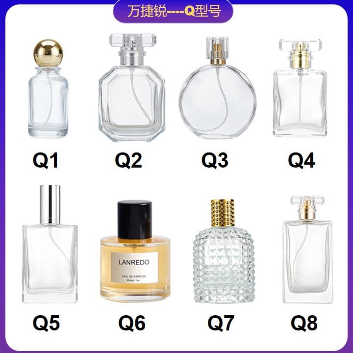 In-Stock Wholesale Transparent Glass Perfume Bottles Snap-On Bottles Portable Spray 30ml 50ml 100ml Perfume Bottles
