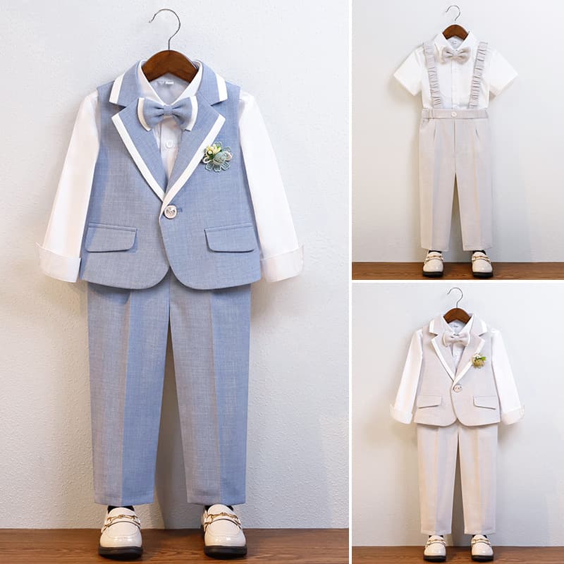 Children's Vest Set, Spring/Summer Boys' Host, Chorus, Piano June 1st Performance Costume, Baby First Birthday Flower Girl Formal Suit