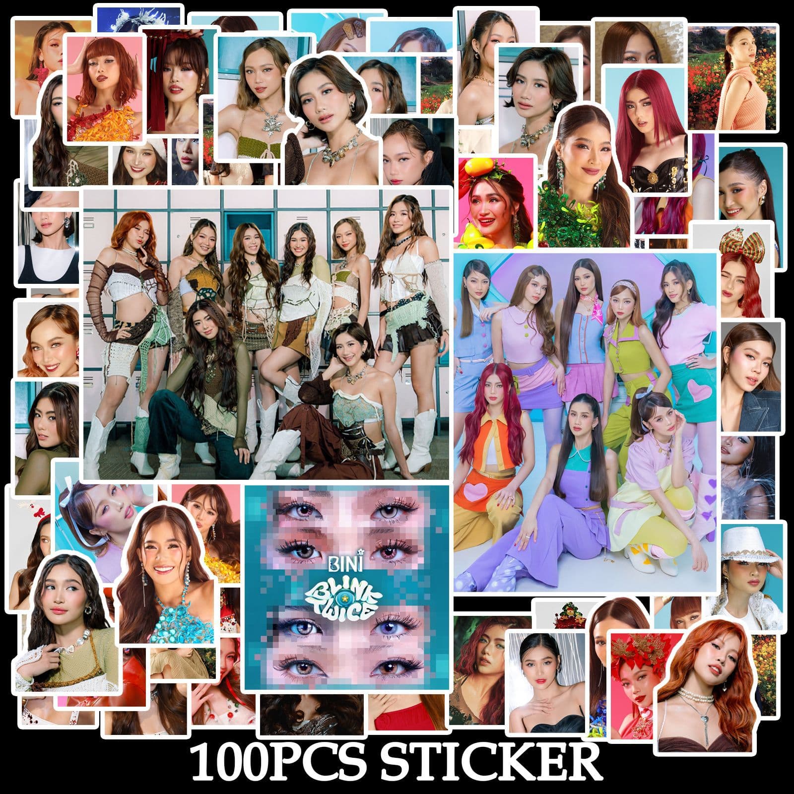 100 BINI BLINK TWICE stickers available.