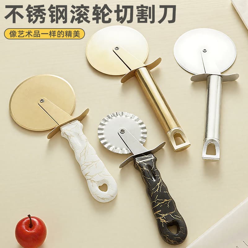 Cross-border Stainless Steel Single-Wheel Pizza Cutter, Rolling Blade for Thin Crust and Cheese, Baking Small Tool Manufacturer