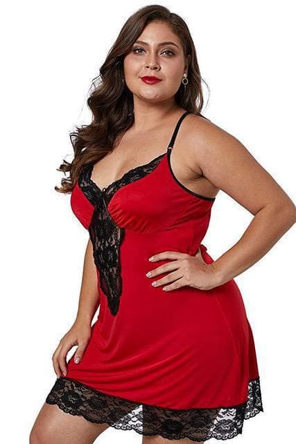 Cross-border Trade Lingerie European and American Sexy Women's Nightgown Plus Size Camisole Sleep Dress for Curvy Women Drop Shipping