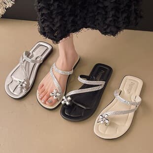 French-style Slide Sandals for Women, Open-Toe Summer Sandals to Pair with Dresses, Super Beautiful 2025 New Fashion Versatile Beach Sandals