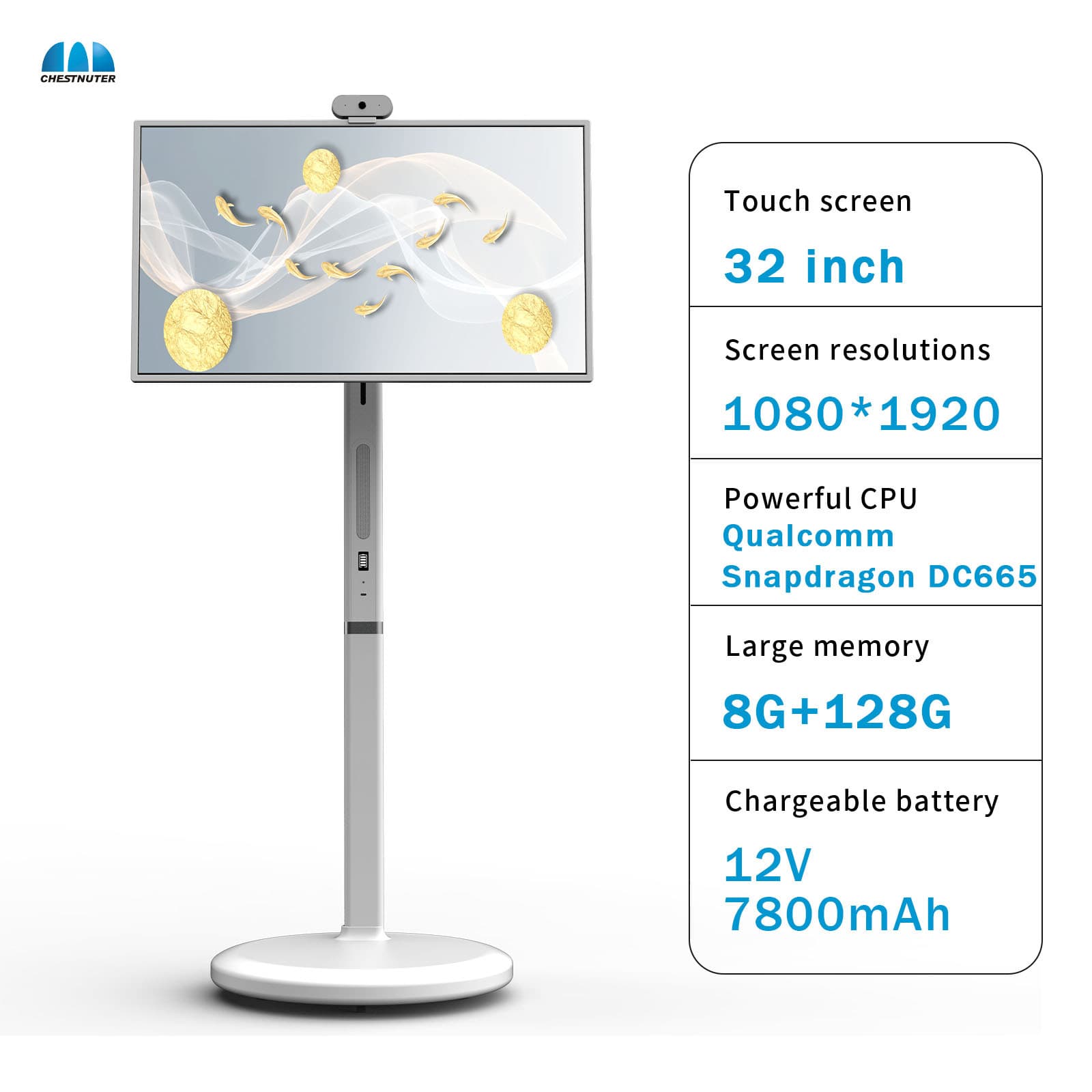 32-inch mobile outdoor vertical display advertising live streaming advertising machine large screen all-in-one machine flexible screen