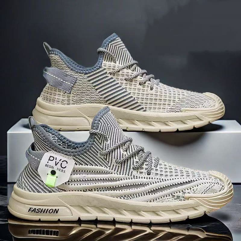 Men's shoes, summer breathable fly-knit mesh shoes, men's running versatile sports casual shoes, lightweight trendy daddy shoes